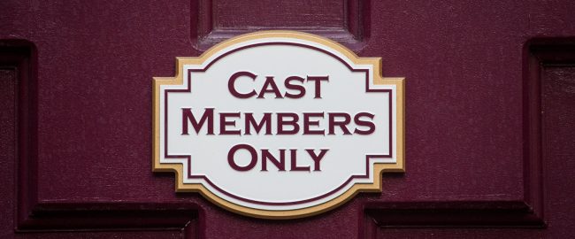 Cast Members Only sign