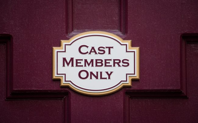 Cast Members Only sign