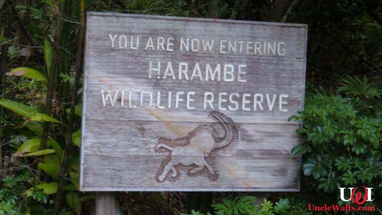 Sign seen at the entrance of Kilimanjaro Safaris. Photo by BrokenSphere [CC BY-SA 3.0], via Wikimedia Commons