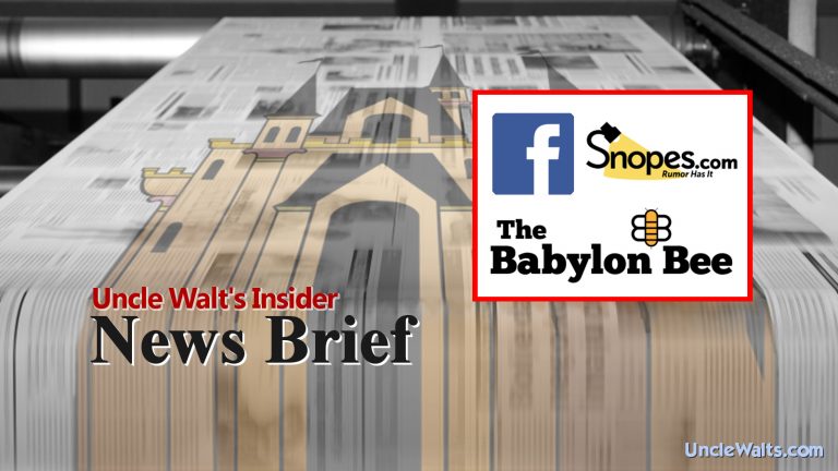 Hey, it's Uncle Walt's News Brief graphic with logos from several other websites!