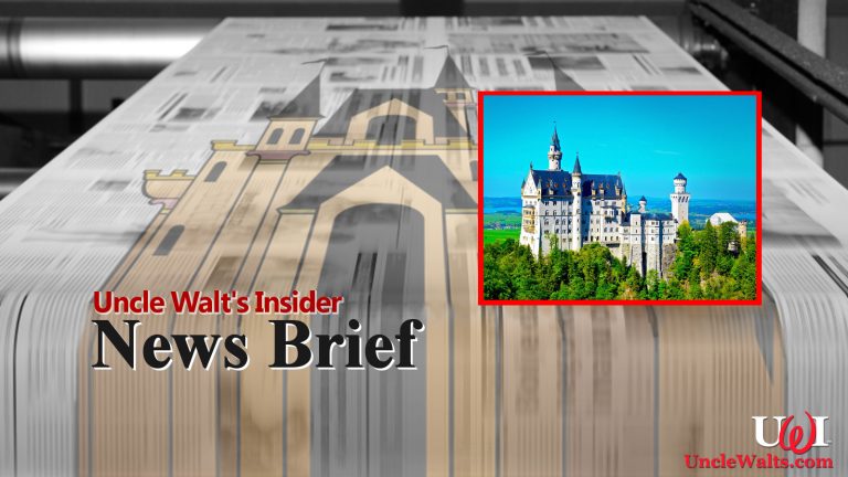 Neuschwanstein Castle, the centerpiece of the new Disneyland Bavaria. Inset photo by Preetam Chakraborty [CC BY-SA 4.0] via Wikimedia Commons.