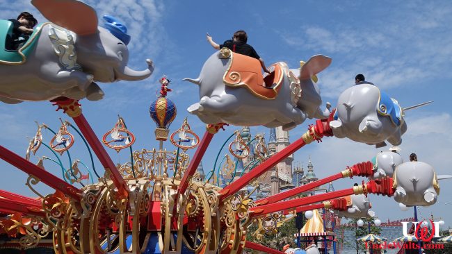 Dumbo the Flying Elephant, visiting Shanghai. Photo by Jeremy Thompson [CC BY 2.0] via Flikr.