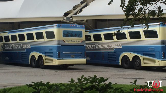 Disney's Magical Express buses. Photo by brownpau [CC BY 2.0] via Wikimedia Commons.