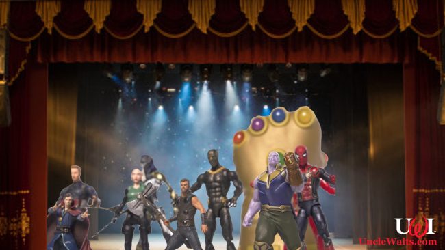 Publicity still from Avengers: Infinity War: the Musical. Photo via Shutterstock and news.com.au.