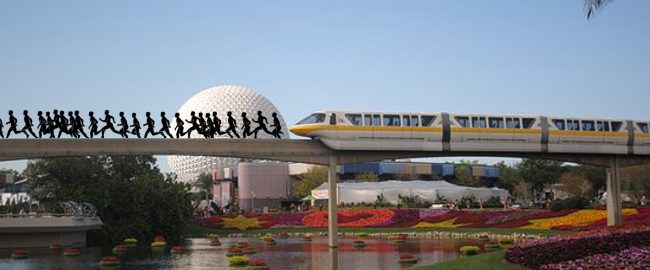 Artist's conception of the “RunDisney 11.9K at the Walt Disney World Resort & Spa Epcot Line on the resort’s Monorail Transportation System Epcot Loop." Photo courtesy TripAdvisor.