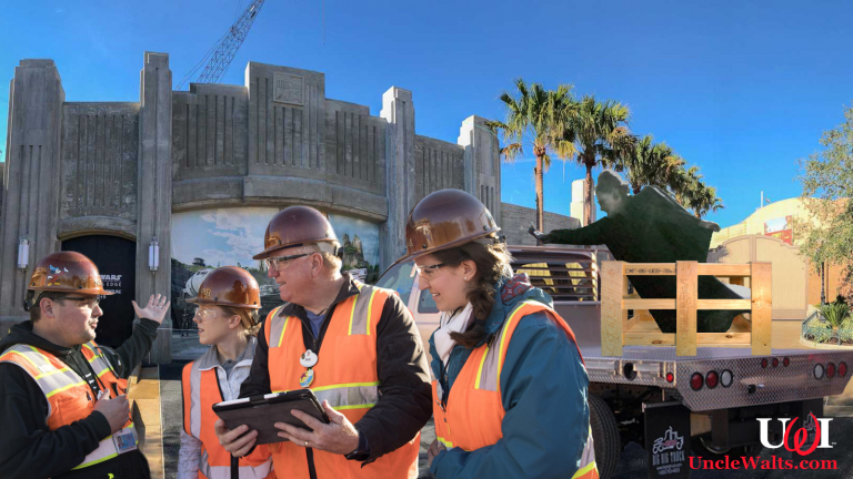 Audio-animatronic character of Leia force-floating through space arrives at Disneyland.