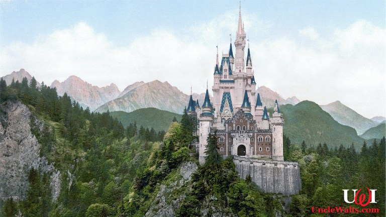 Artist's conception of the remodeled "Cinderellschwanstein Castle." Photos from Pixabay & Pxhere.