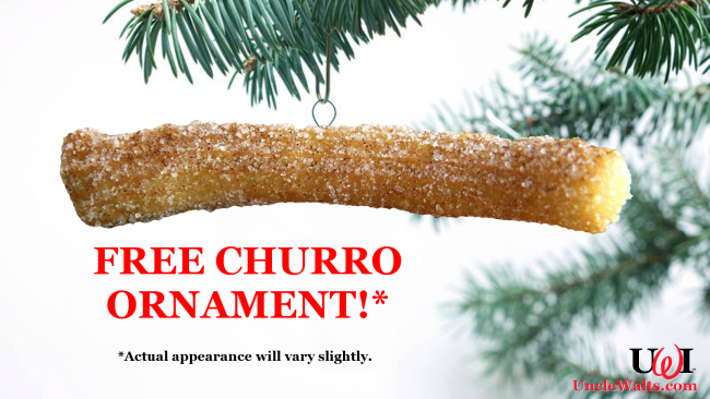 Our gift to you - a free Churro Christmas Tree Ornament!
