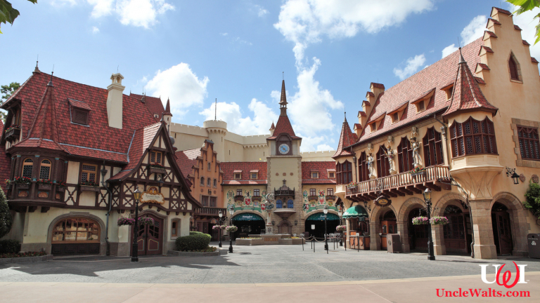 Epcot's Germany Pavilion (annexed territory not shown). Photo by Sam Howzit [CC BY 2.0] via Flickr.