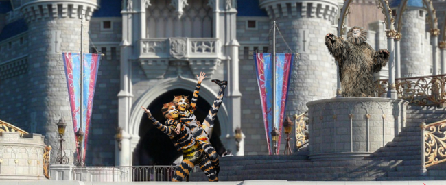 Cats on stage at Cinderella Castle. Image by Michael Gray Wantagh [CC BY-SA 2.0] via Wikimedia Commons.