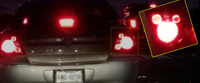This car has Mickey tail lights, right? I'm not just seeing things? Photo by Marty.