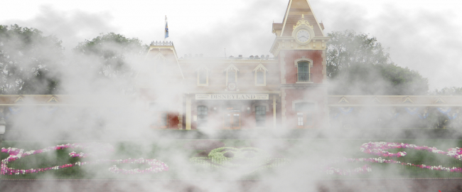 Disneyland's new smoking area. Can you spot the Hidden Mickey in the smoke? Photo by Ken Lund [CC BY-SA 2.0] via Flickr.