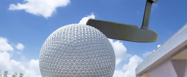 A giant putter descends from on high at Epcot. Photo via DepositPhotos. Possibly modified just a bit.
