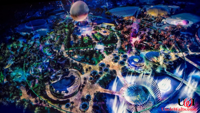 Epcot's Future World, after everything is put back. Photo courtesy Disney (the company).