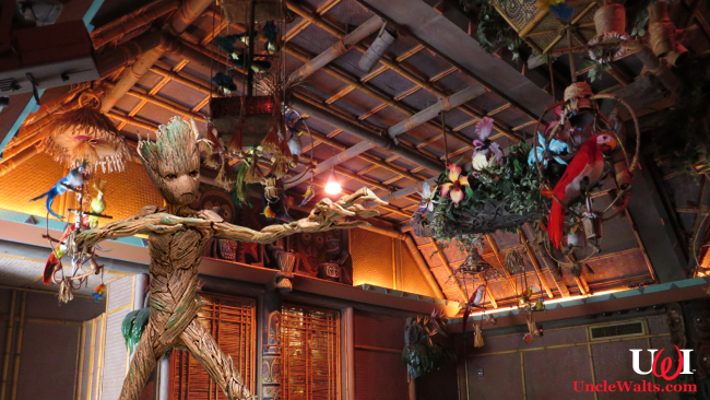 Groot joins the Enchanted Tiki Room. Photo by Ken Lund [CC BY-SA 2.0] via Flickr, modified.