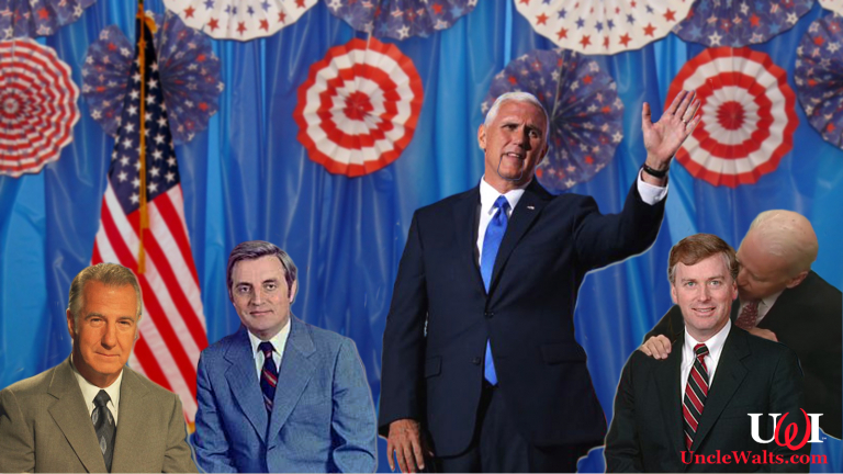 A few of the VP cutouts in the new Hall of Vice Presidents. Photo courtesy Picryl, And NicePNG. And several other public domain sources.