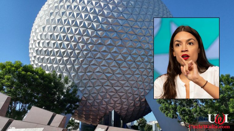 She probably meant to say the Palestine Pavilion. Epcot photo [CC0] via Pixabay; AOC photo by nrkbeta [CC BY-SA 2.0] via Flickr.