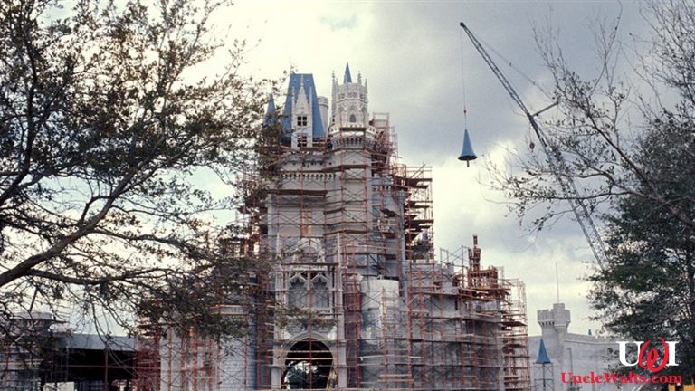 Cinderella Castle is almost reassembled after the threat from Hurricane Dorian. Photo by Disney via NBC News.