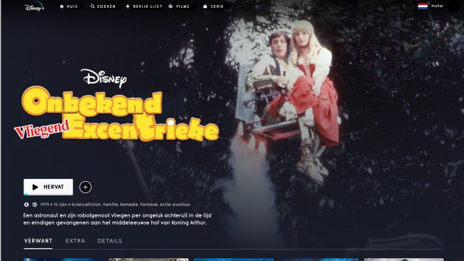 Disney+ is active in the Netherlands! Screenshot by Walt, used without permission, with an assist from Google Translate, since apparently most everyone over there speaks English, so Dutch wasn't even a language option when he logged in. Does anyone even read these photo credits?