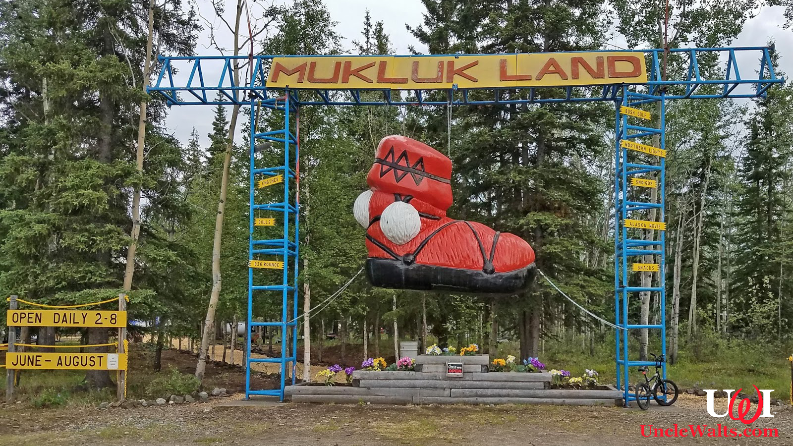 Maybe Magic Kingdom would do better if they added a giant mukluk to their entrance? Photo via Alaska or Bust Revisited.