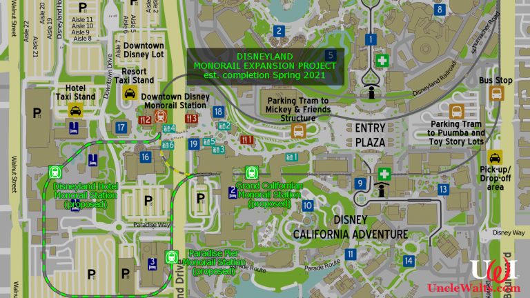 The proposed Disneyland monorail extension and new stations! Photo by atsirlin [CC BY-SA 3.0] via Wikimedia.