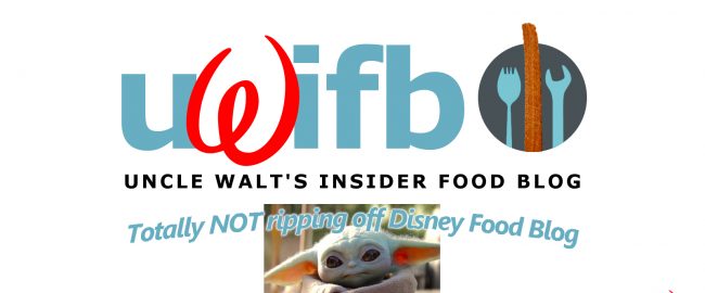 Disney, er, we mean, Uncle Walt’s Insider Food Blog. Totally original logo not at all influenced by DisneyFoodBlog.com (which we love, btw!).