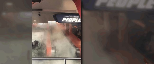 Fire? No. Just one guy vaping. Source: Twitter.