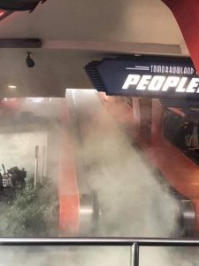 Pictured: Vaping on the Peoplemover. Source: Twitter.