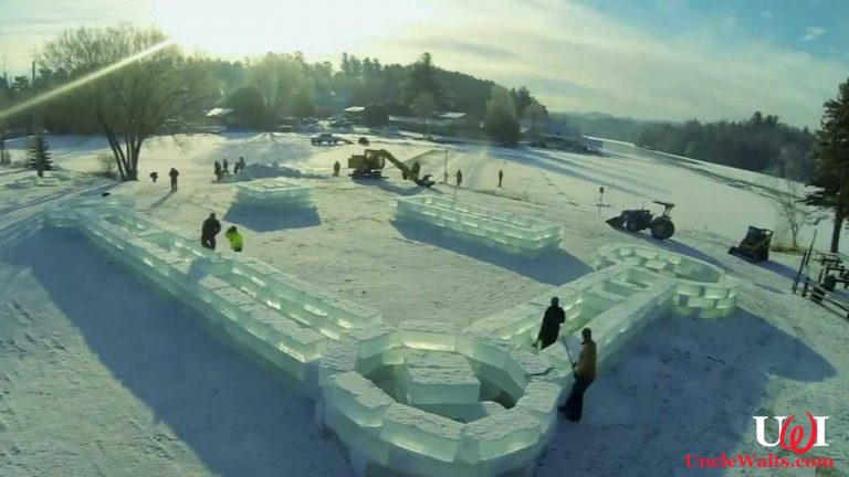 Leaked photo of Disneyland Escanaba construction, probably. Photo by spejder.dk. Inset photo by Adirondack Explorer.