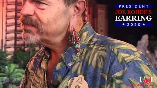 Official campaign photo of Joe Rohde’s Earring, courtesy Joe Rohde’s Earring for President 2020. Photo by alchetron.com [CC BY-SA 3.0].