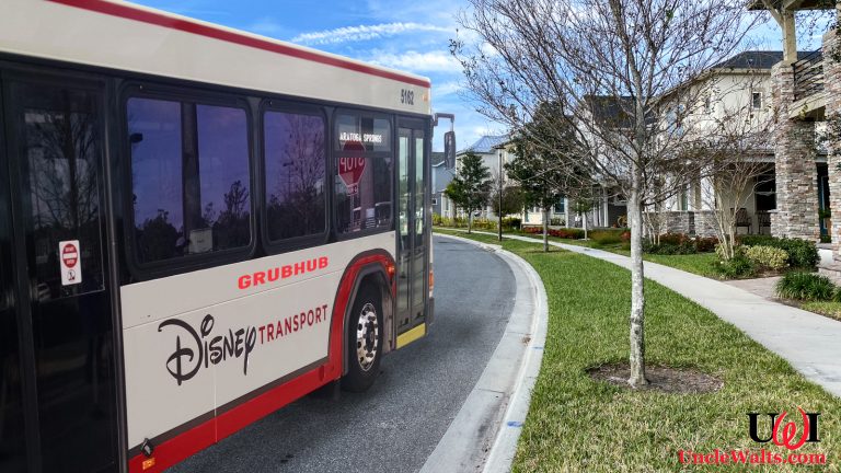 A Disney bus on a Grubhub delivery. Photo by Joni Hanebutt via Shutterstock.com & elisfkc [CC BY-SA 2.0] via Wikimedia.