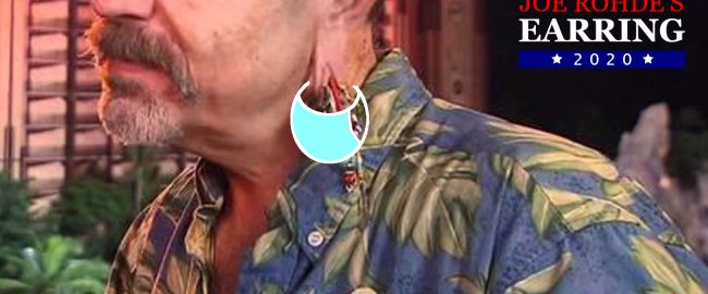 New official campaign photo of Joe Rohde’s Earring, courtesy Joe Rohde’s Earring for President 2020. Photo by alchetron.com [CC BY-SA 3.0].