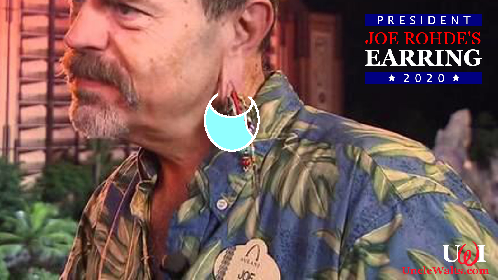 New official campaign photo of Joe Rohde’s Earring, courtesy Joe Rohde’s Earring for President 2020. Photo by alchetron.com [CC BY-SA 3.0].