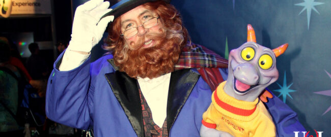 Dreamfinder and Figment infected? No surprise -- they aren't ever socially distanced from each other! Photo by Loren Javier [CC BY-NC-ND 2.0] via Flickr.