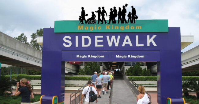New signage for the Express Sidewalk to the Magic Kingdom. Photo by M. Minderhoud [CC BY-SA 3.0] via Wikimedia.