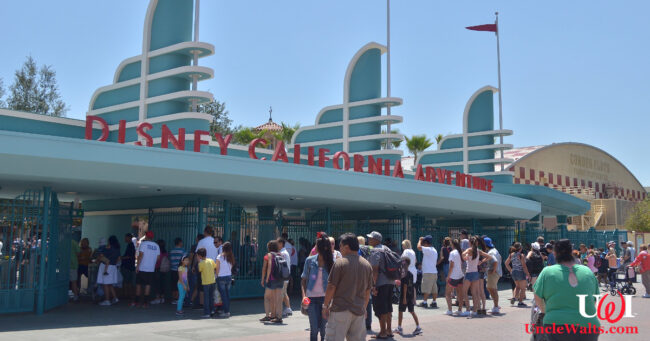 The entrance to Disney formerly-California Adventure. Photo by Neon Tommy [CC BY-SA 2.0] via Wikimedia.
