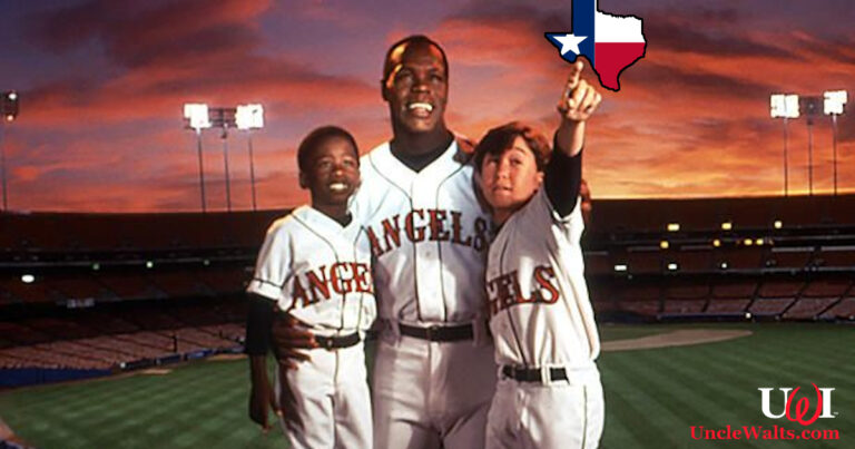 In a heartwarming moment from Angels in the Outfield (1994), a young Joseph Gordon-Levitt shows Danny Glover where the team should move. Photo © 1994 Disney.