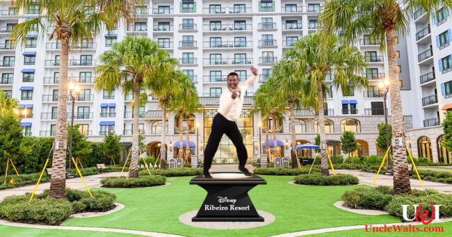 Alphonso Ribeiro statue at Disney's Ribeiro Resort. Photo by Summer Hull/The Points Guy, modified slightly.