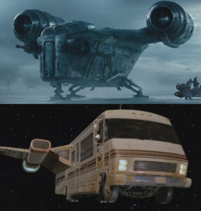 Top: the Space Winnebago. Bottom: the Razor Crest.