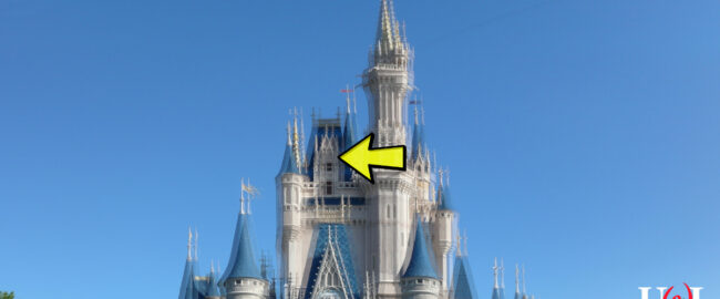 Cinderella Castle, moved two inches to the left. Photo by Flickr user: Michael Gray Wantagh [CC BY-SA 2.0] via Wikimedia.