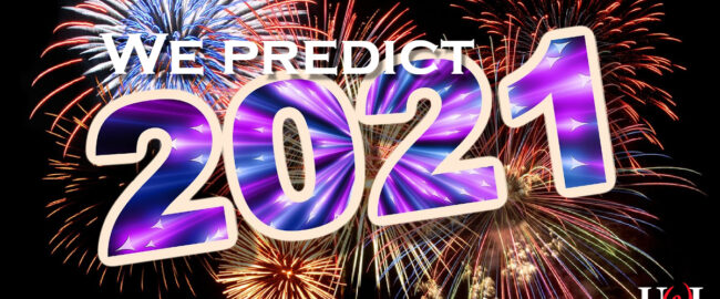 A pretty graphic which says "We predict 2021" and has the UWI logo. Image [CC0] courtesy Pixabay.