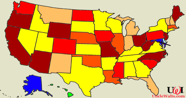 Of all the color-coded maps of the United States, this is definitely the most recent! Image by Marty, used (inexplicably) without permission.