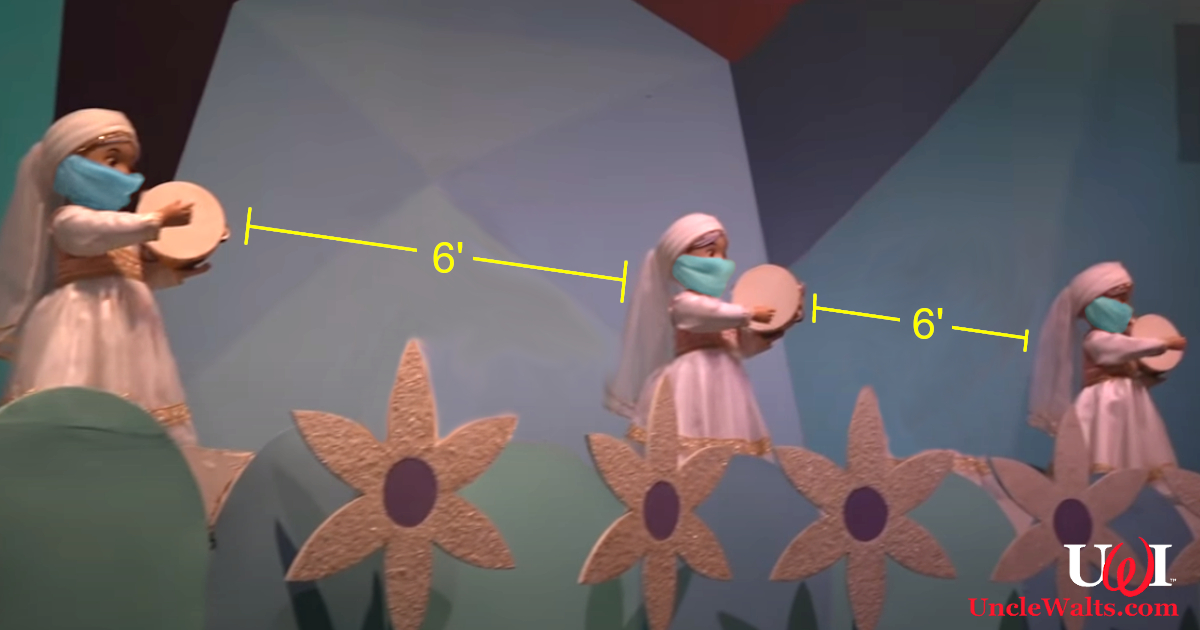Dolls In It S A Small World Being Masked Spaced 6 Feet Apart Uncle Walt S Insider