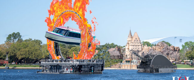 I jumped my boat through a burnin' ring of fire.... Photo bits assembled from DisneyFoodBlog, WDW News Today, BlogMickey.