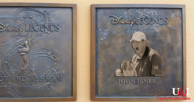 The new plaque honoring former Disney CEO John Isner. Engraving by Tatiana [CC BY-SA 2.0] via Wikimedia.