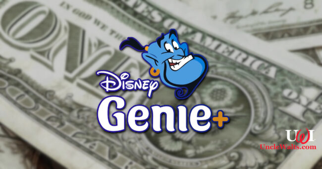 We can't wait for the new Mickey+ service, where you're charged for meeting the characters! Background [CC0 1.0] via stock-free.org; Genie+ logo by Disney.