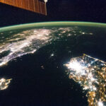 The Korean peninsula at night. Image courtesy NASA [CC BY-NC 2.0] via Flickr.