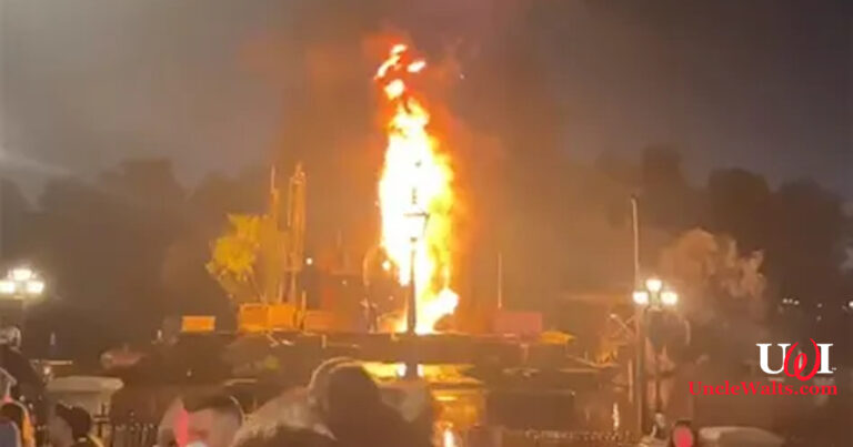 The new Fantasmic "fire dragon" effect at Disneyland. Photo courtesy CNN.