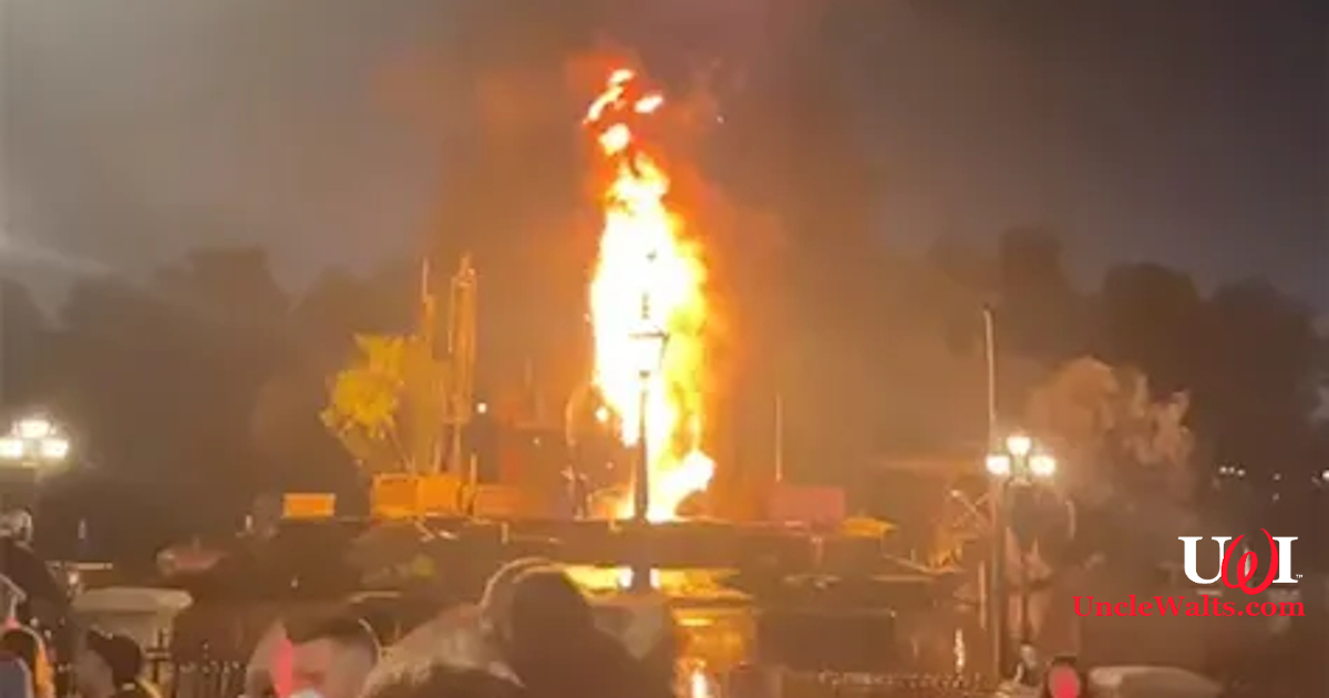 The new Fantasmic "fire dragon" effect at Disneyland. Photo courtesy CNN.
