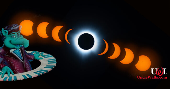 Viewing a total Sonny Eclipse is much more amazing than just a partial Sonny Eclipse. Photo by Jeff Geerling [CC BY-NC-SA 2.0 DEED] via Flickr, & Disney.